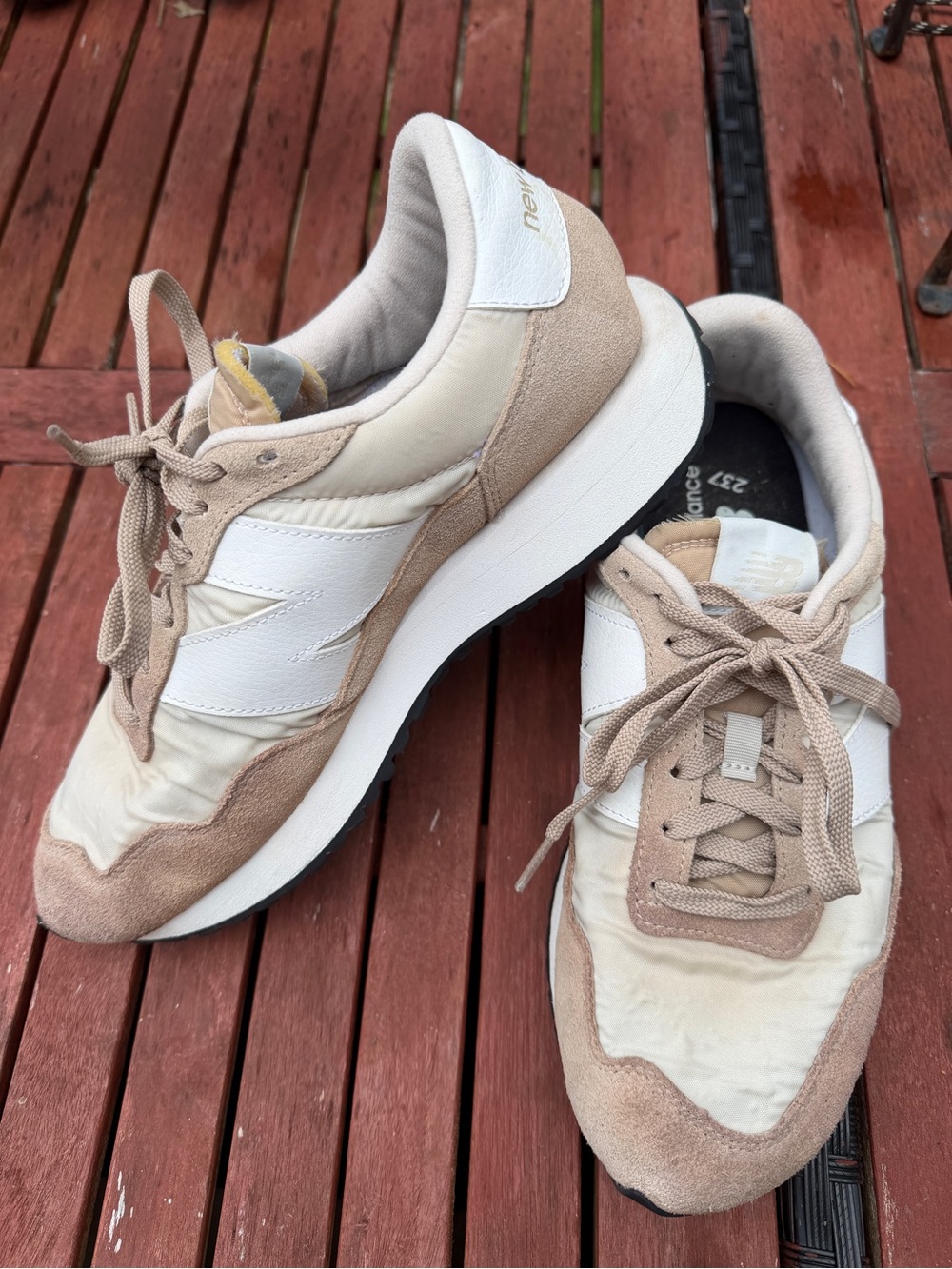 New Balance 237 Tan & White Sneakers
